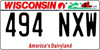 WI license plate 494NXW