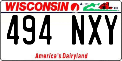 WI license plate 494NXY