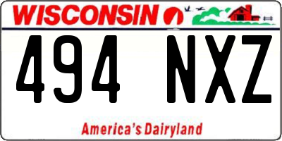 WI license plate 494NXZ