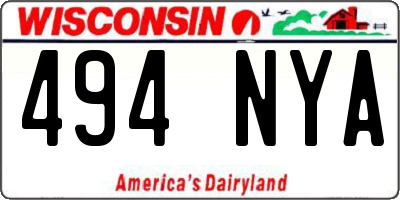 WI license plate 494NYA