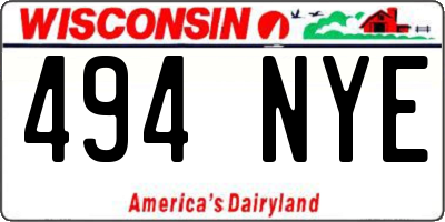 WI license plate 494NYE