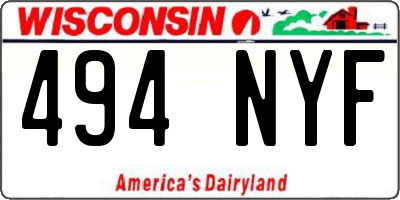 WI license plate 494NYF