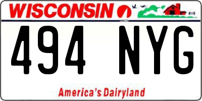 WI license plate 494NYG