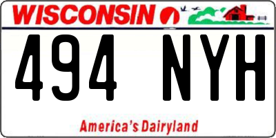 WI license plate 494NYH