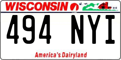 WI license plate 494NYI