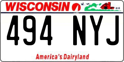 WI license plate 494NYJ