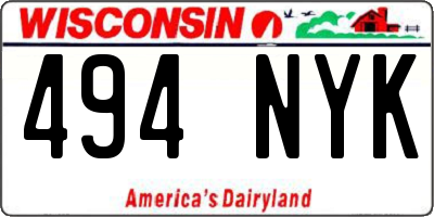 WI license plate 494NYK
