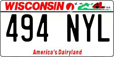 WI license plate 494NYL