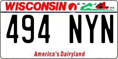 WI license plate 494NYN