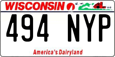 WI license plate 494NYP