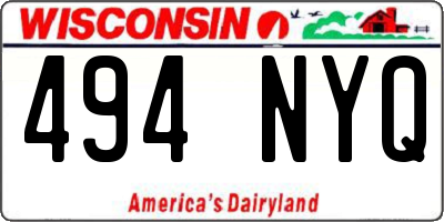 WI license plate 494NYQ