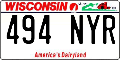 WI license plate 494NYR