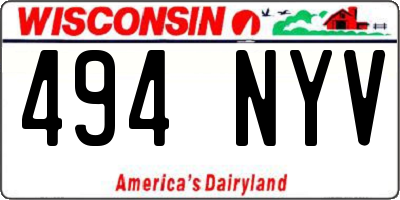 WI license plate 494NYV