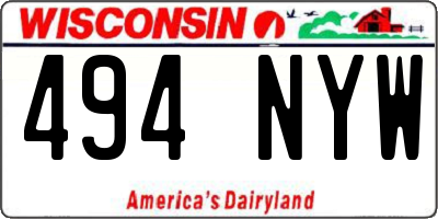 WI license plate 494NYW