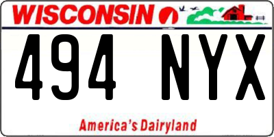 WI license plate 494NYX