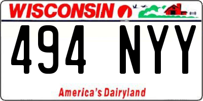 WI license plate 494NYY
