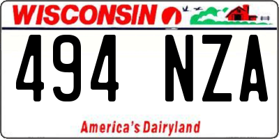 WI license plate 494NZA