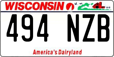 WI license plate 494NZB