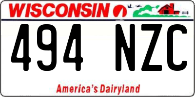 WI license plate 494NZC