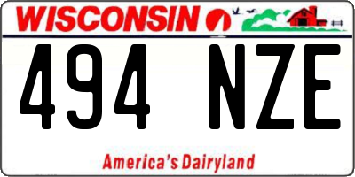 WI license plate 494NZE