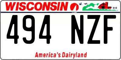 WI license plate 494NZF