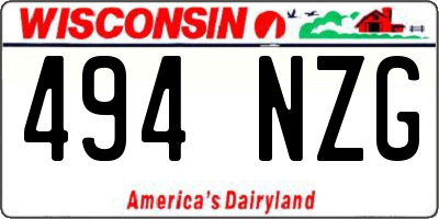 WI license plate 494NZG