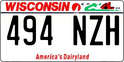 WI license plate 494NZH