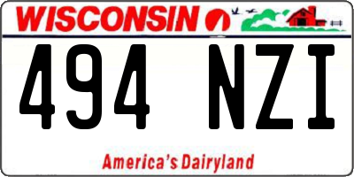 WI license plate 494NZI