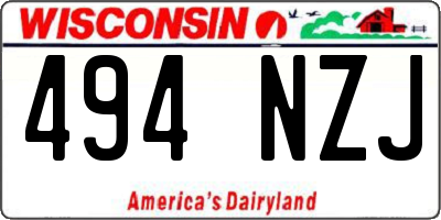 WI license plate 494NZJ