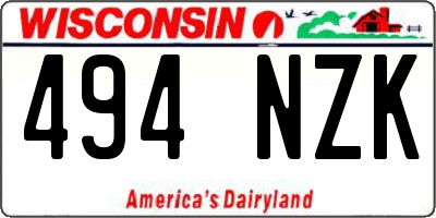 WI license plate 494NZK