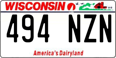 WI license plate 494NZN
