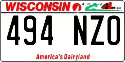 WI license plate 494NZO