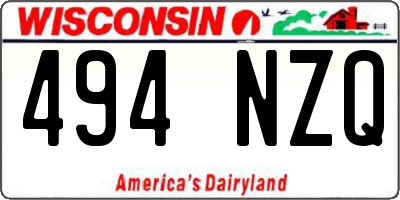 WI license plate 494NZQ