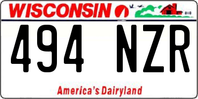 WI license plate 494NZR