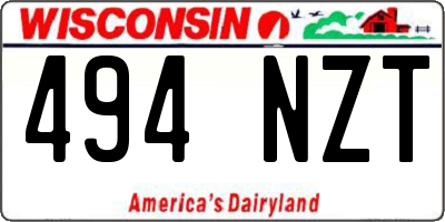 WI license plate 494NZT