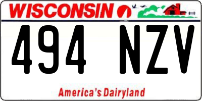 WI license plate 494NZV