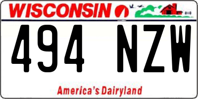 WI license plate 494NZW