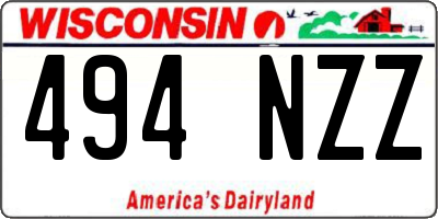 WI license plate 494NZZ