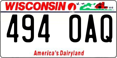WI license plate 494OAQ