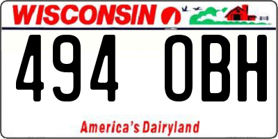 WI license plate 494OBH