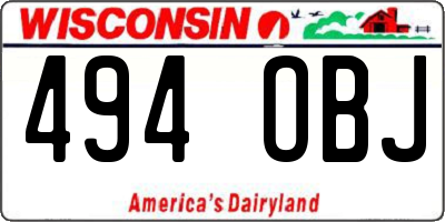 WI license plate 494OBJ