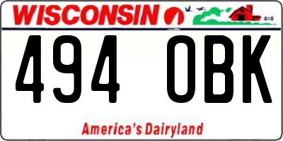 WI license plate 494OBK