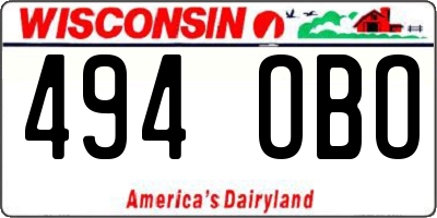 WI license plate 494OBO