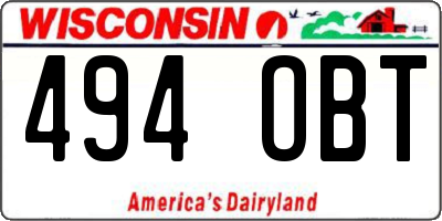 WI license plate 494OBT