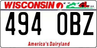WI license plate 494OBZ