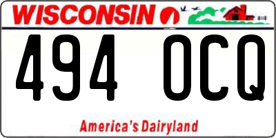 WI license plate 494OCQ