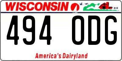WI license plate 494ODG