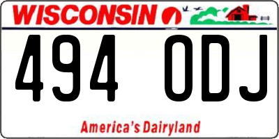 WI license plate 494ODJ