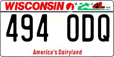 WI license plate 494ODQ