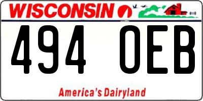 WI license plate 494OEB